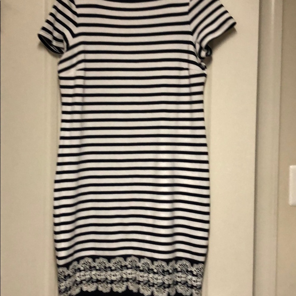 Brand new navy and white knit dress